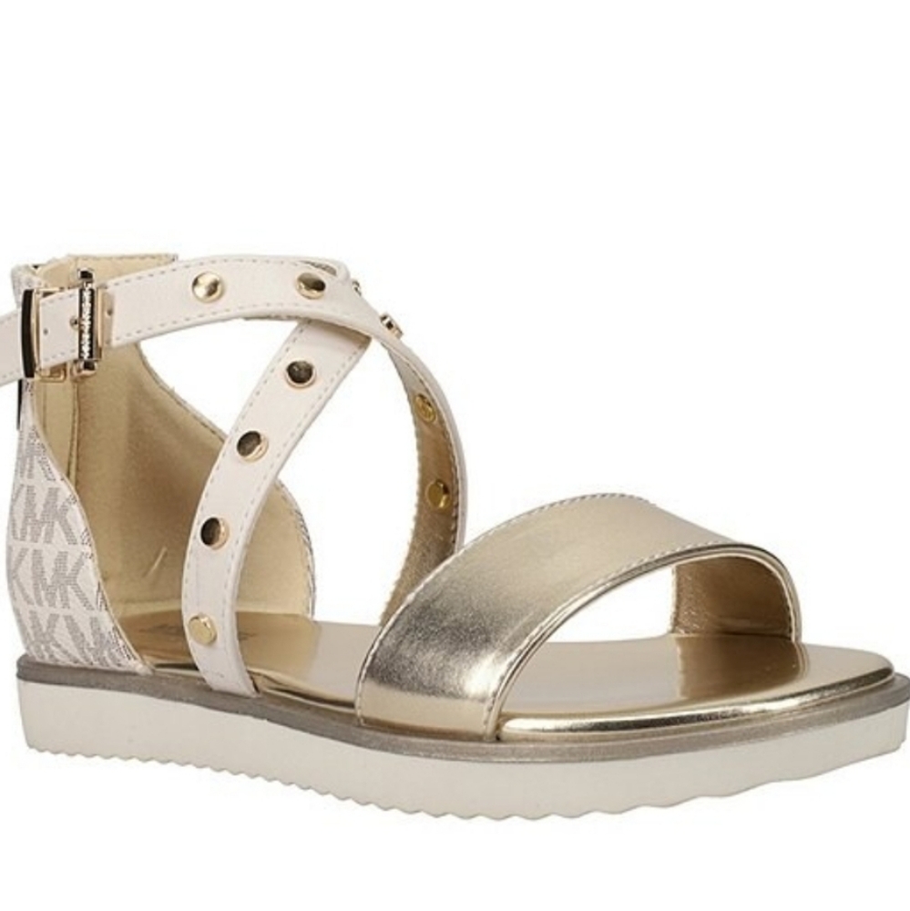 New MICHAEL KORS Girls Brandy Astrid Stud Detail Ankle Wrap Sandals